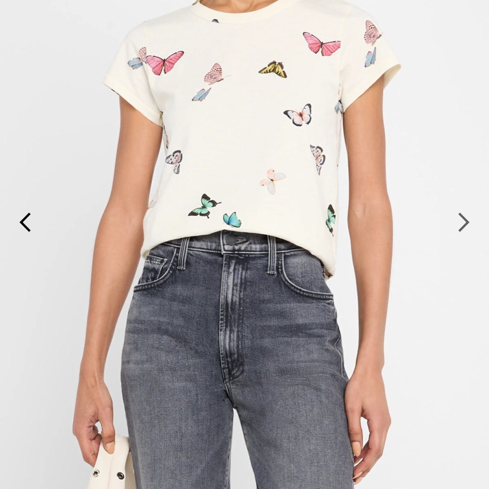 🦋 rag & bone Cream Short-Sleeve Butterfly Tee